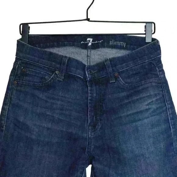 Mens 7 For All Mankind Slimmy Jeans in Faded Dark Indigo Size 28 - Picture 3 of 7
